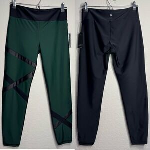 REVOLVE Lanston‎ Sport High Waisted Leggings Large Green Colorblock SPF 50 Wick